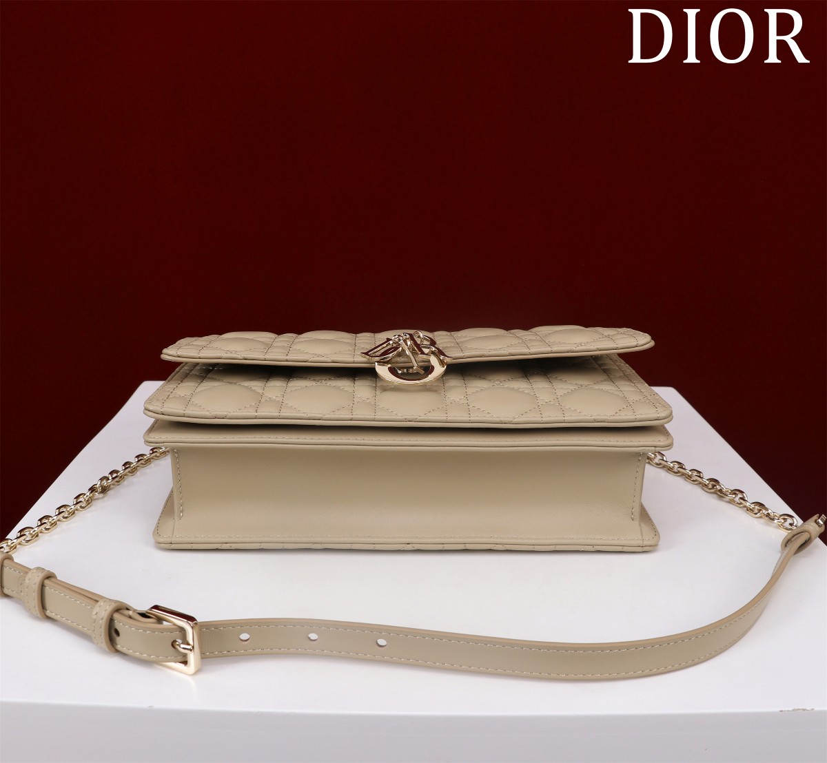 My Dior Top Handle Bag Powder Beige Cannage Lambskin